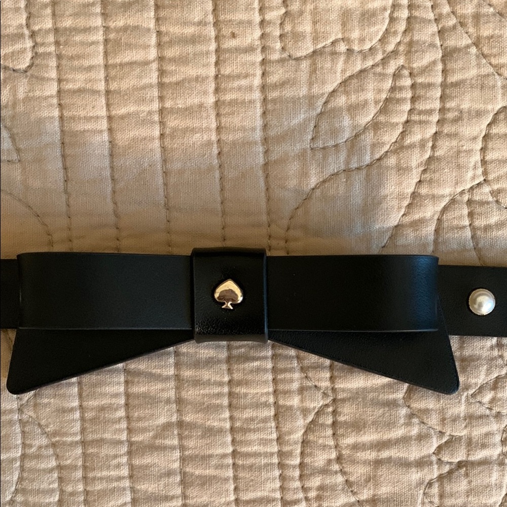 4 for 35 Bundle - Kate Spade Black leather Belt with Bow and Pearl Details - Picture 3 of 4